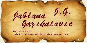 Jablana Gazikalović vizit kartica